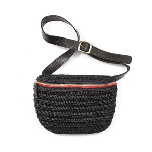 Clare V. Black Raffia Belt Bag or Fannypack NWT